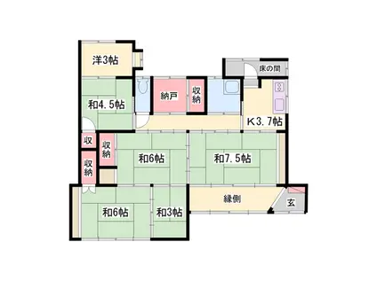 赤穂線 相生駅(兵庫) 徒歩11分 1階建 築72年(6K)の間取り写真