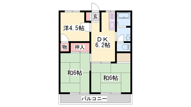 ハイツサンウォード(3DK/1階)の間取り写真