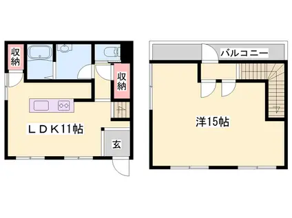 フラットイースト(1LDK/1階)の間取り写真