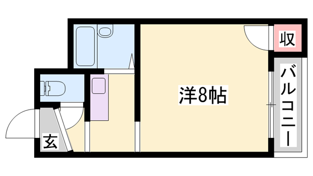 フォレストコート(1K/1階)の間取り写真
