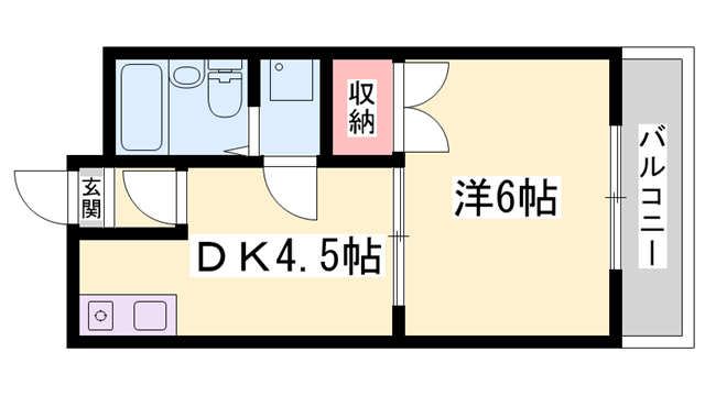 サングレース東今宿(1DK/5階)の間取り写真