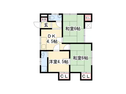 みどりマンション1F(3DK/1階)の間取り写真