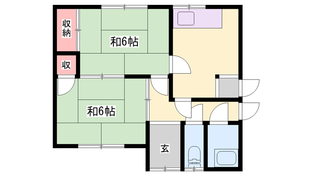 姫新線 播磨高岡駅 徒歩24分 1階建 築54年(2DK)の間取り写真