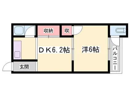 植木野ハウス A棟(1LDK/1階)の間取り写真