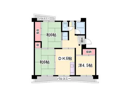 ビレッジハウス志染(3DK/3階)の間取り写真