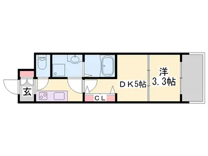 アルティザ姫路(1DK/14階)の間取り写真