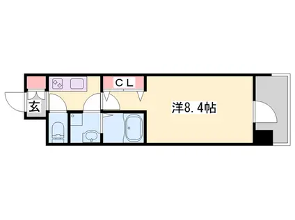 アルティザ姫路(1K/13階)の間取り写真