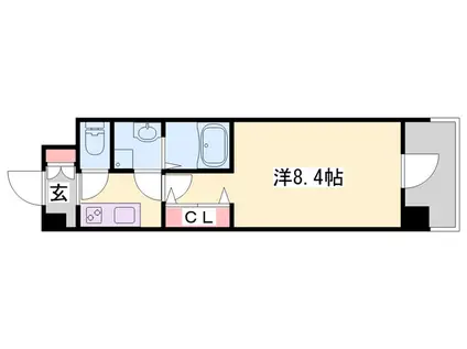 アルティザ姫路(1K/11階)の間取り写真