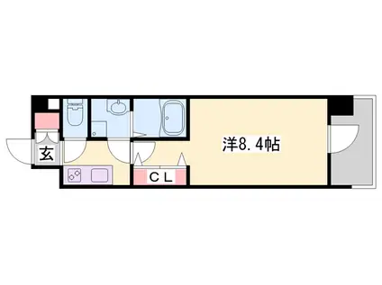 アルティザ姫路(1K/10階)の間取り写真