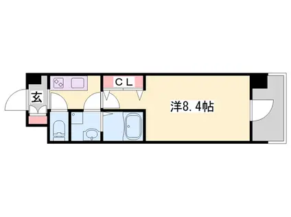 アルティザ姫路(1K/10階)の間取り写真