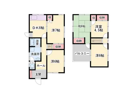 山陽電気鉄道本線 荒井駅(兵庫) 徒歩14分 2階建 築52年(5DK)の間取り写真