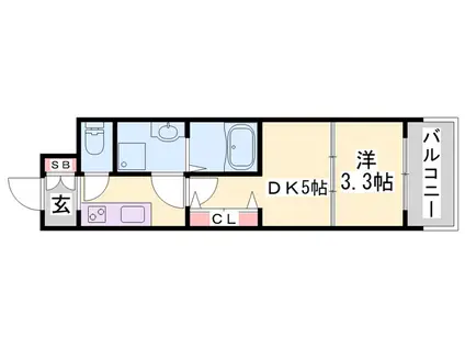 アルティザ姫路(1DK/6階)の間取り写真