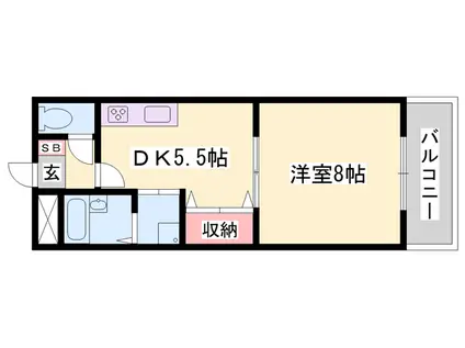 ラフィーヌ上野田(1DK/1階)の間取り写真