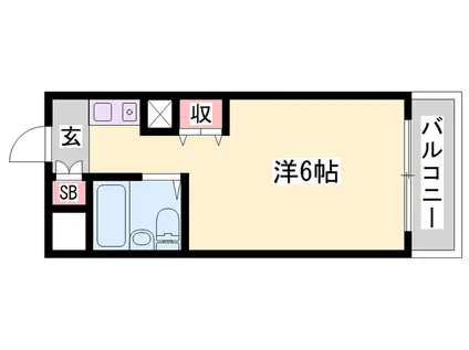 スカイコート姫路(1K/3階)の間取り写真