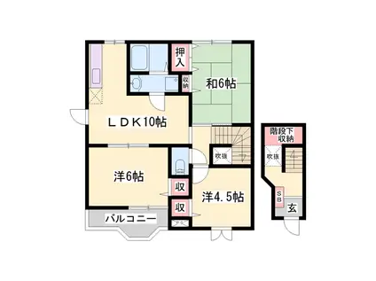 グローバル(3LDK/2階)の間取り写真
