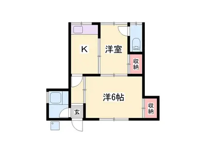 松浦アパート 北棟(2K/1階)の間取り写真