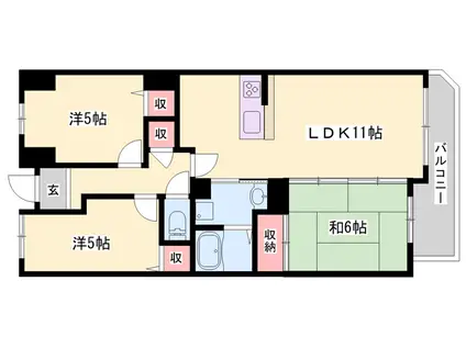 AMA TERRACE KAMAE (3LDK/2階)の間取り写真