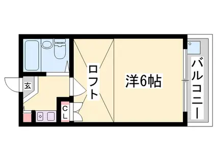 メゾン・ド・KY西飾磨(1K/2階)の間取り写真