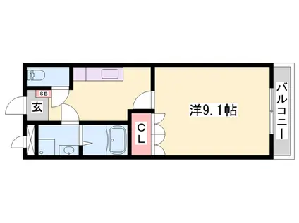 プランドールソフィア(1K/1階)の間取り写真