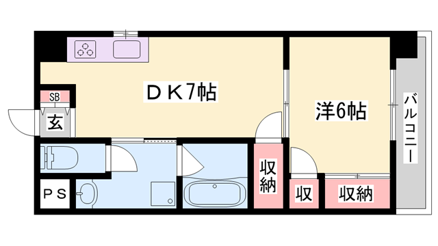 コーポラス神子岡(1DK/3階)の間取り写真