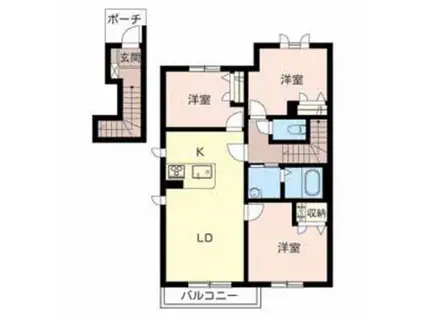 MASTCOURT加古川南(2LDK/2階)の間取り写真