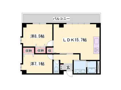 ラベンダー(2LDK/2階)の間取り写真