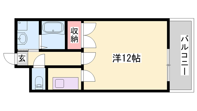 坪田ビル(1K/4階)の間取り写真