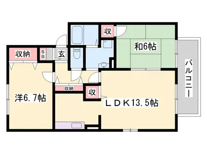 ラ・フォーレ A棟(2LDK/1階)の間取り写真