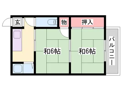 浦岡マンション(2K/3階)の間取り写真