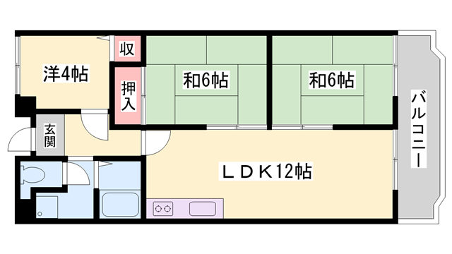 メゾン今在家(3LDK/1階)の間取り写真