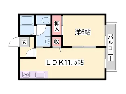 ミレニアム21(1LDK/2階)の間取り写真