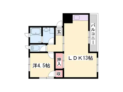 LIEVET-ハイム(1LDK/1階)の間取り写真