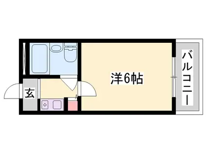 メトレス野里(ワンルーム/2階)の間取り写真