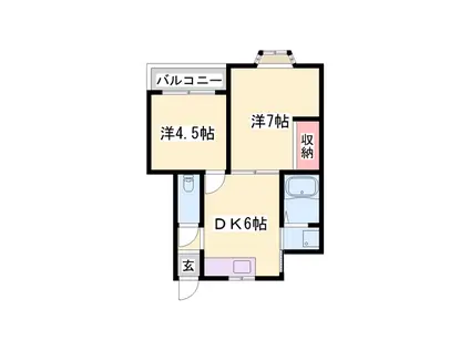 リバティ溝口(2DK/2階)の間取り写真