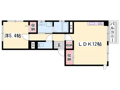 泉マンション(1LDK/8階)の間取り写真
