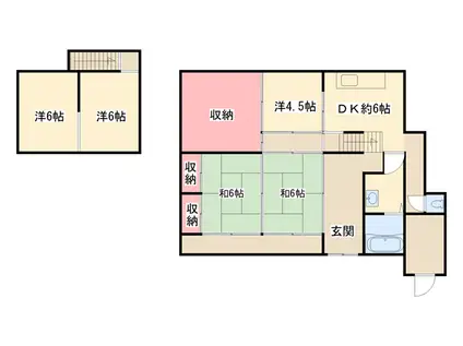 加古川線 黒田庄駅 徒歩141分 2階建 築80年(5DK)の間取り写真