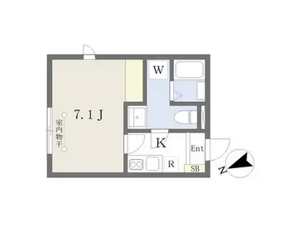 リュミエール安田(1K/2階)の間取り写真