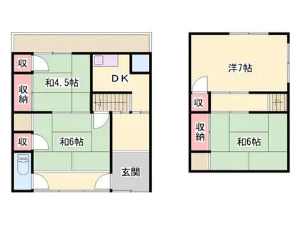 赤穂線 西相生駅 徒歩36分 2階建 築56年(4DK)の間取り写真