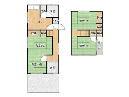 加古川線 西脇市駅 徒歩13分 2階建 築51年(4DK)の間取り写真
