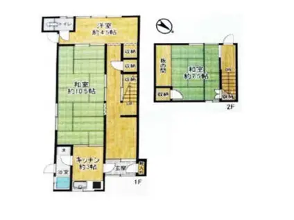 山陽本線 加古川駅 徒歩10分 2階建 築68年(3DK)の間取り写真