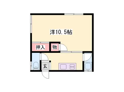 エクリート赤穂(1K/2階)の間取り写真