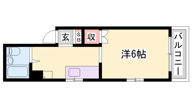 東町アーバンライフ(1K/2階)の間取り写真