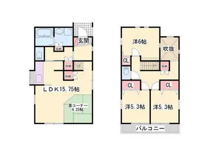 山陽電気鉄道網干線 西飾磨駅 徒歩13分 2階建 築21年(4LDK)の間取り写真