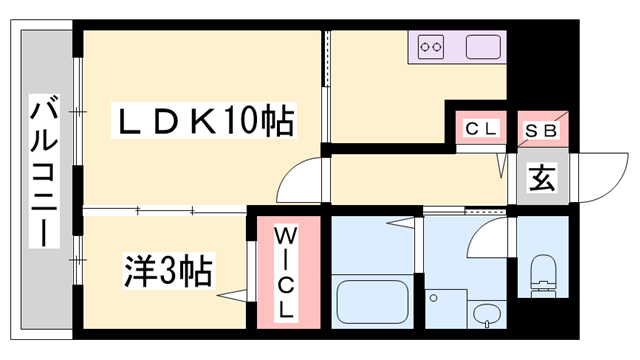 マジェスティコート(1LDK/1階)の間取り写真