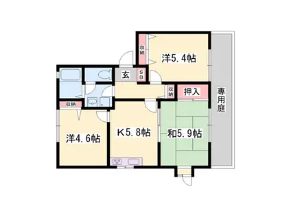マイハウスK(2LDK/1階)の間取り写真