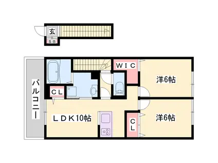 ベルフィオーレ平田(2LDK/2階)の間取り写真