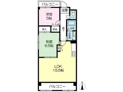 マトノマンション(2LDK/1階)の間取り写真