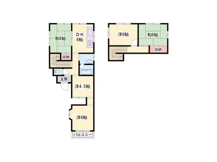 山陽電気鉄道本線 山陽姫路駅 バス乗車時間：33分 荒神山口バス停で下車 徒歩5分 2階建 築50年(5DK)の間取り写真
