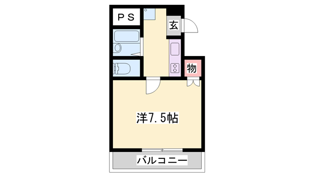 ルークレジデンス姫路Ⅲ(1K/4階)の間取り写真