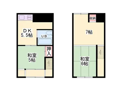 元治アパート(3DK/1階)の間取り写真